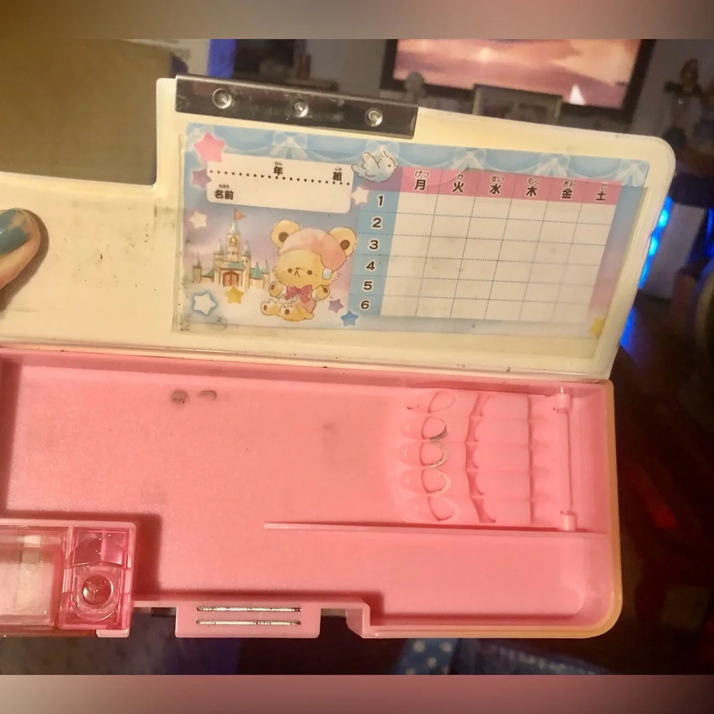 Vintage Sanrio Twinkle Night Bear Padded Pencil Sharpener Case Box